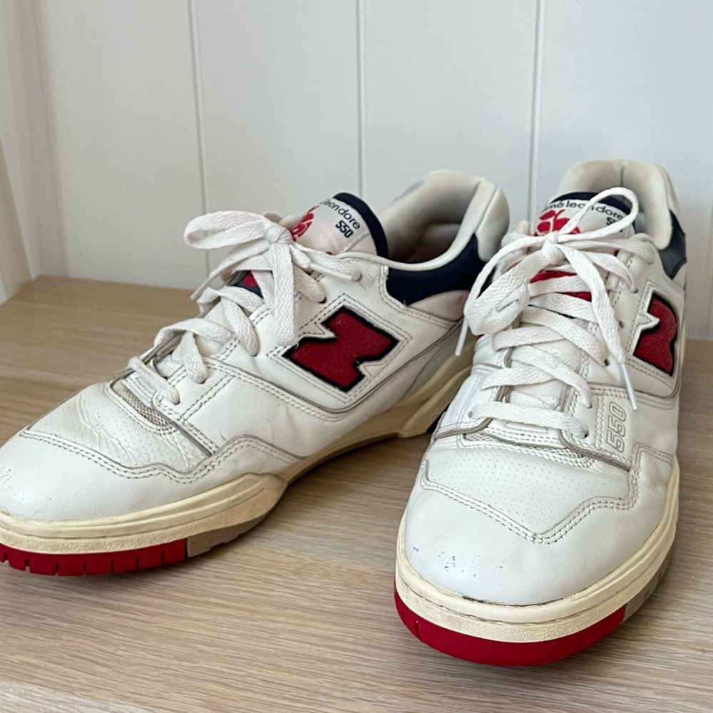 New Balance 550s Vintage Aime Leon Dore White Red & Blue Sneakers Men’s Size 11